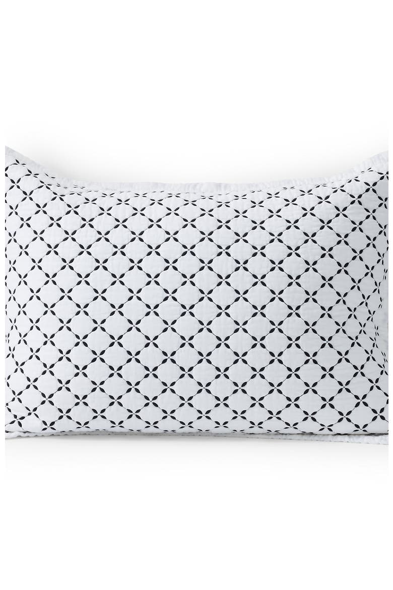 Solid Diamond Double Voile Pillow Sham, Main, color, Black Slate