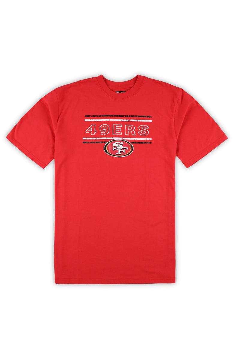 CONCEPTS SPORT Men's Concepts Sport Scarlet/Black San Francisco 49ers Big & Tall Flannel Sleep Set, Alternate, color,