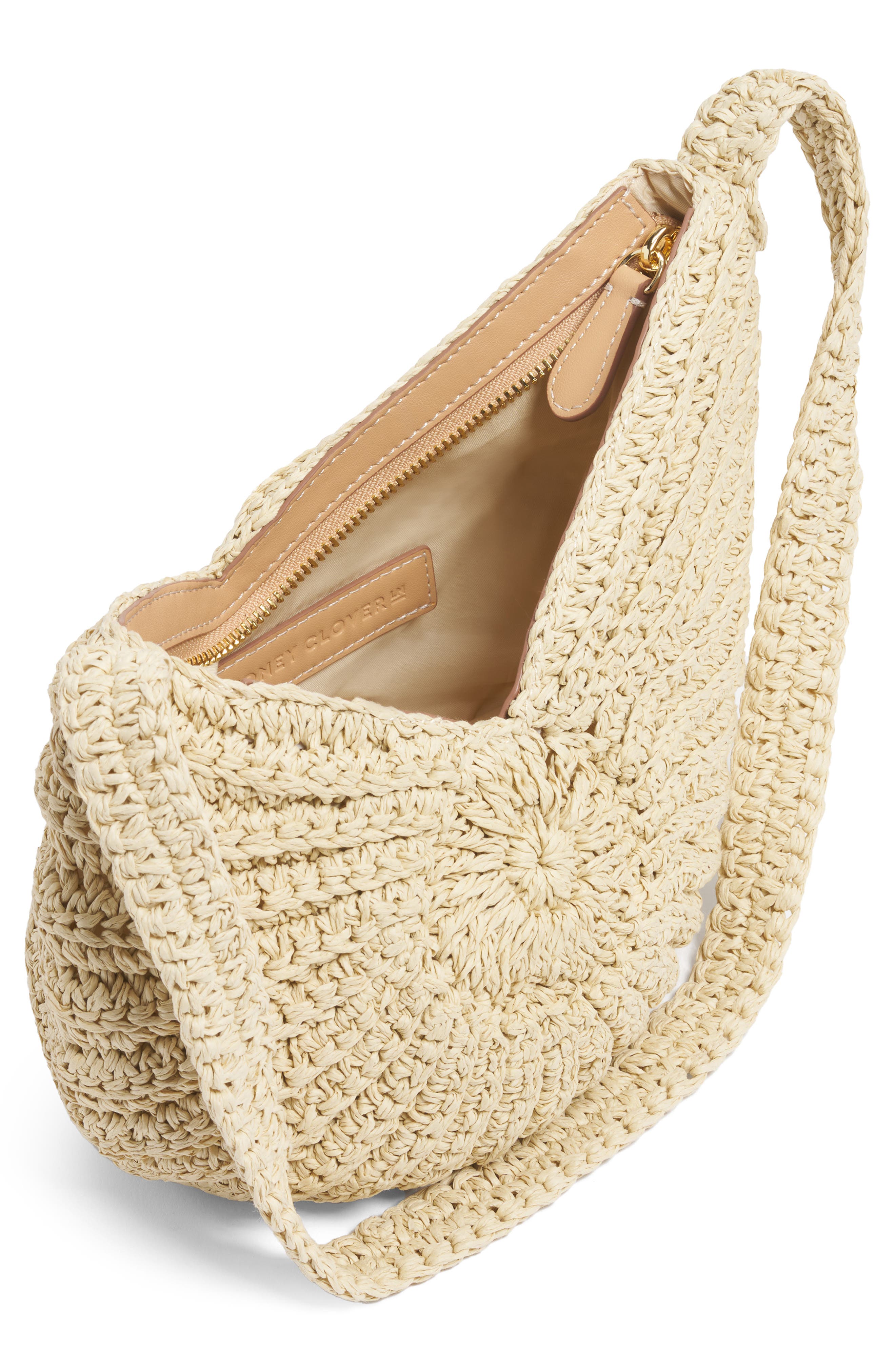 Shell Spiral Raffia Crossbody Bag, Alternate, color, NATURAL