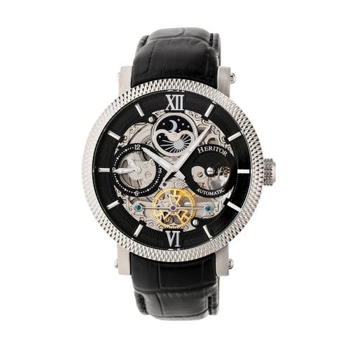 Heritor Automatic Aries Skeleton Dial Bracelet Watch in Black at Nordstrom