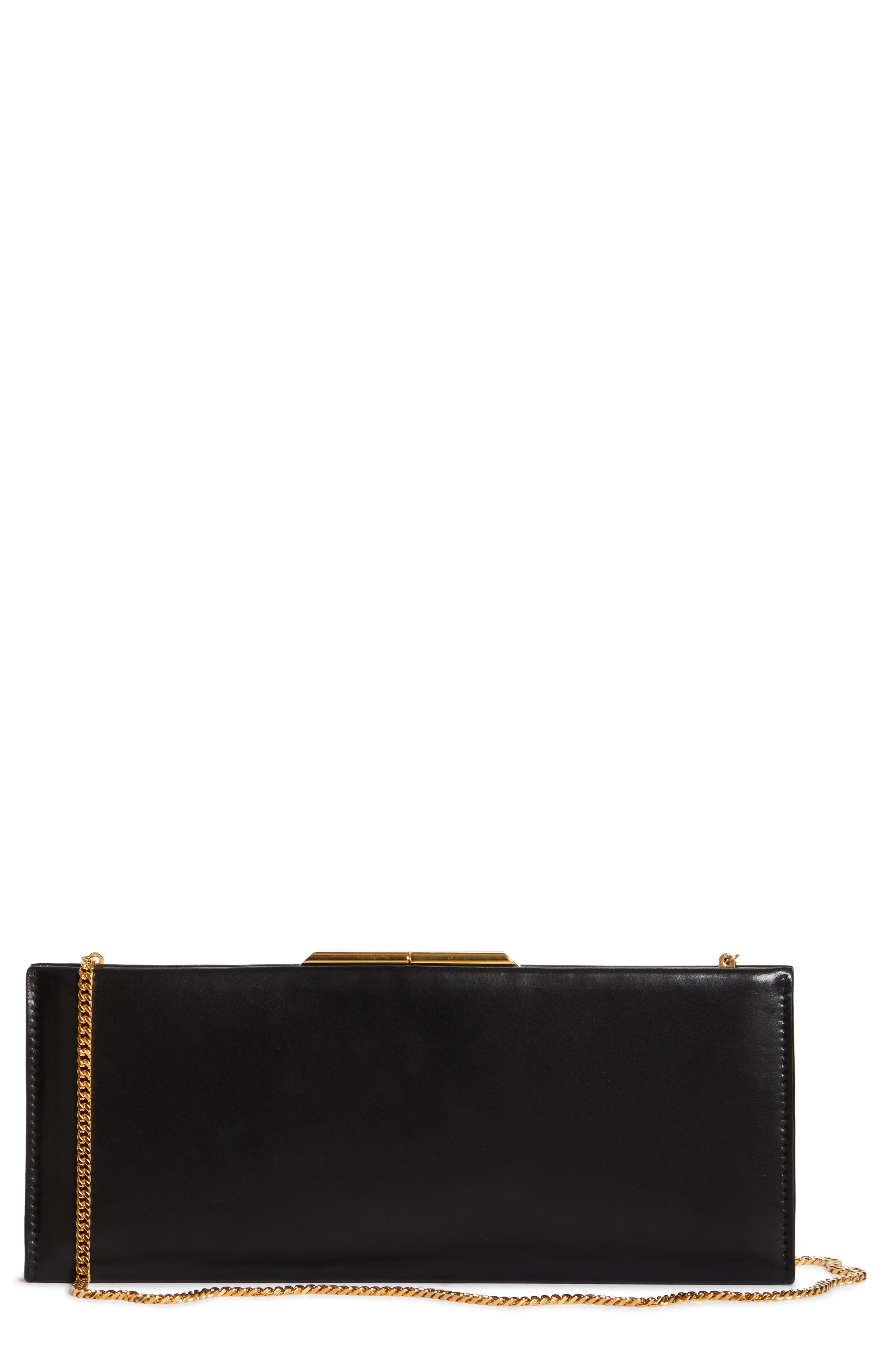 Saint Laurent Midnight Leather Clutch, Alternate, color, 