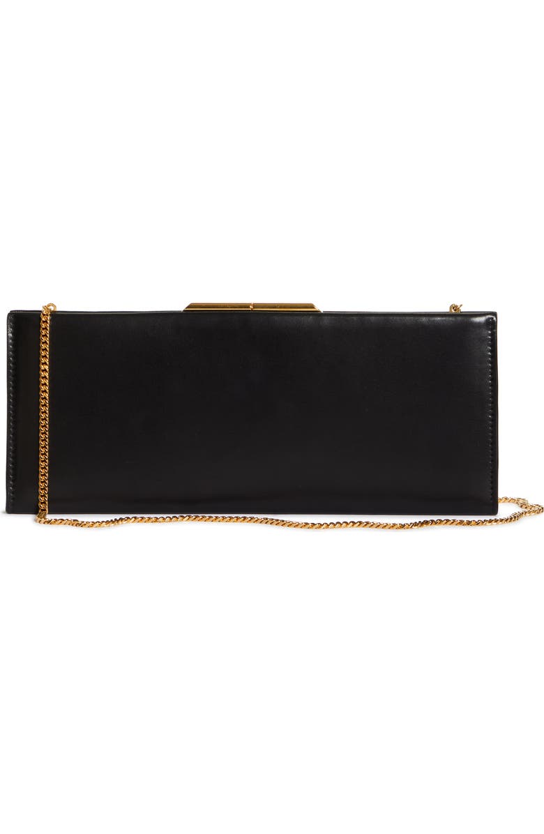Saint Laurent Midnight Leather Clutch, Alternate, color,