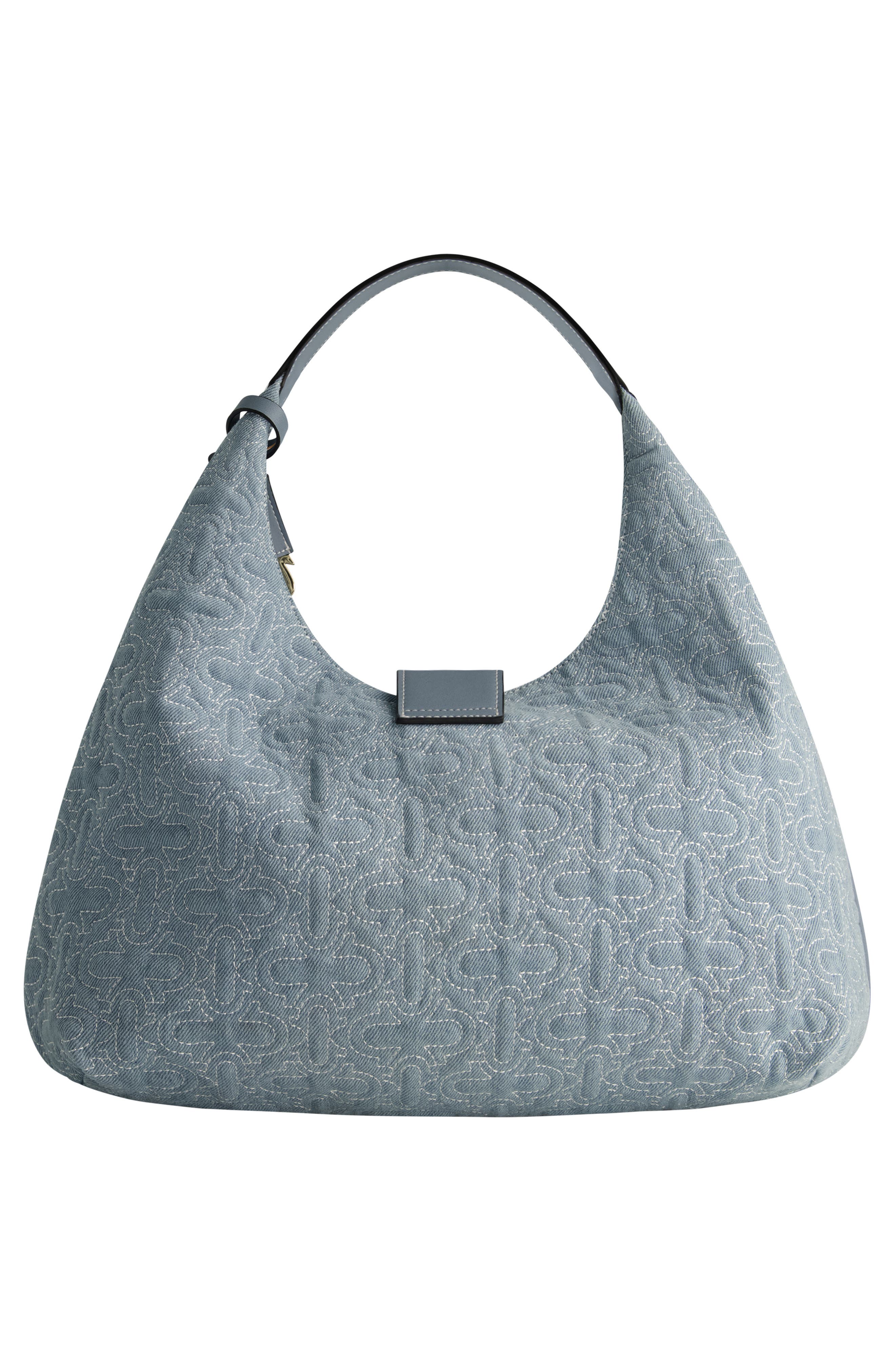 USPA ACCESSORIES Large Quilted Horseshoe Tote Bag, Alternate, color, 