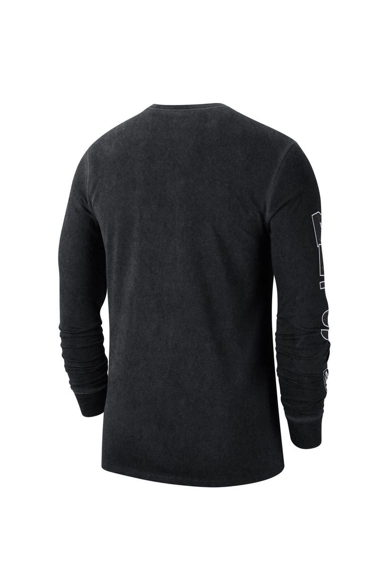 Men's Nike Black Brooklyn Nets Courtside Retro Elevated Long Sleeve T-Shirt, Alternate, color, Black