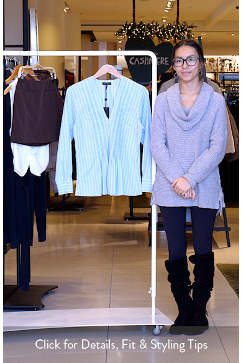 Asher Stripe Pleated Cotton Blouse video