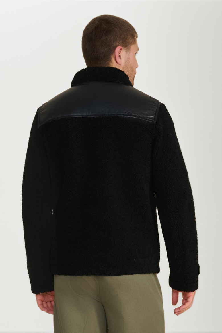 Vincent Sheepskin Jacket, Alternate, color, Black