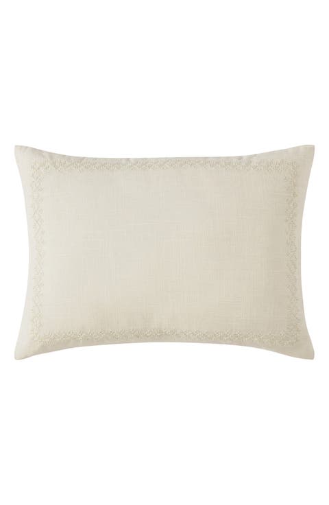 Border Embroidery Accent Pillow