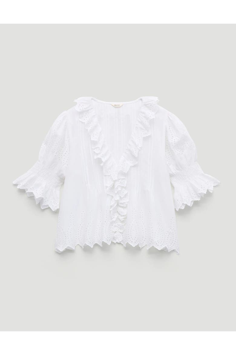 Koa Cotton Broderie Blouse, Alternate, color, White