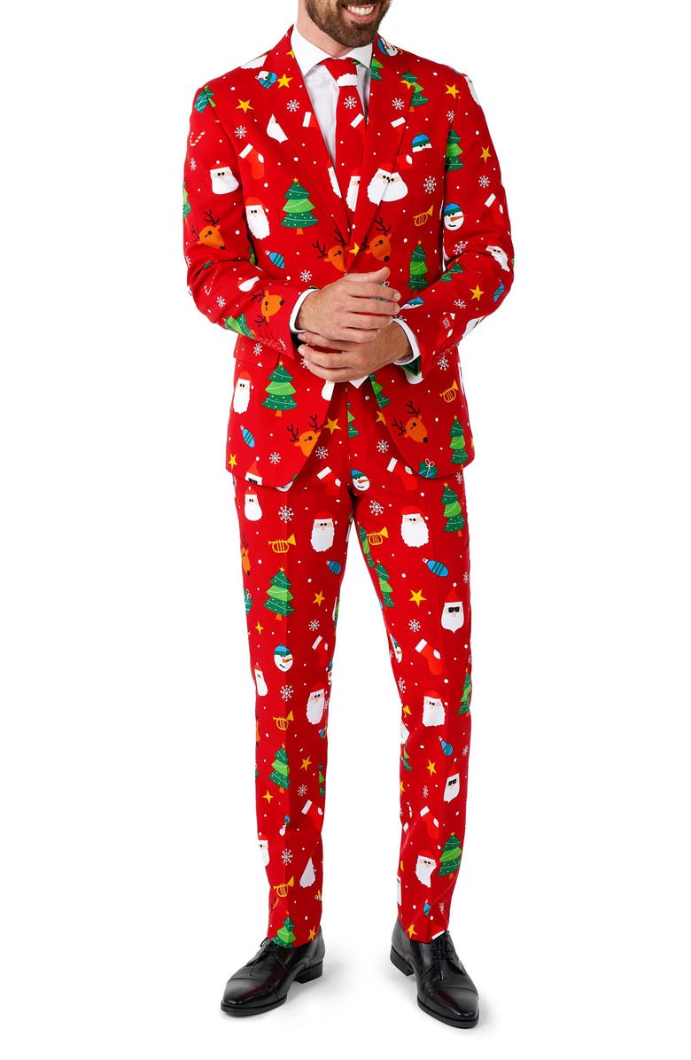 OppoSuits Festive Red Christmas Suit Set, Main, color,
