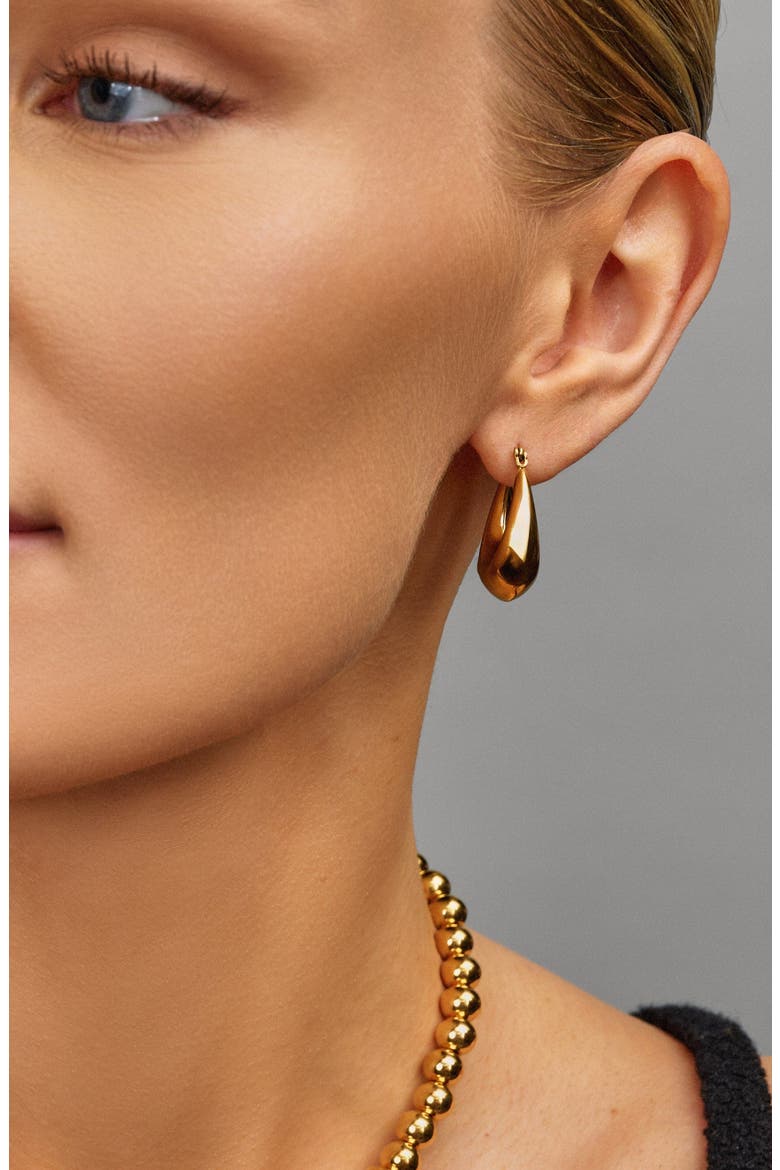 Clasp Hoop Earrings, Alternate, color, Gold
