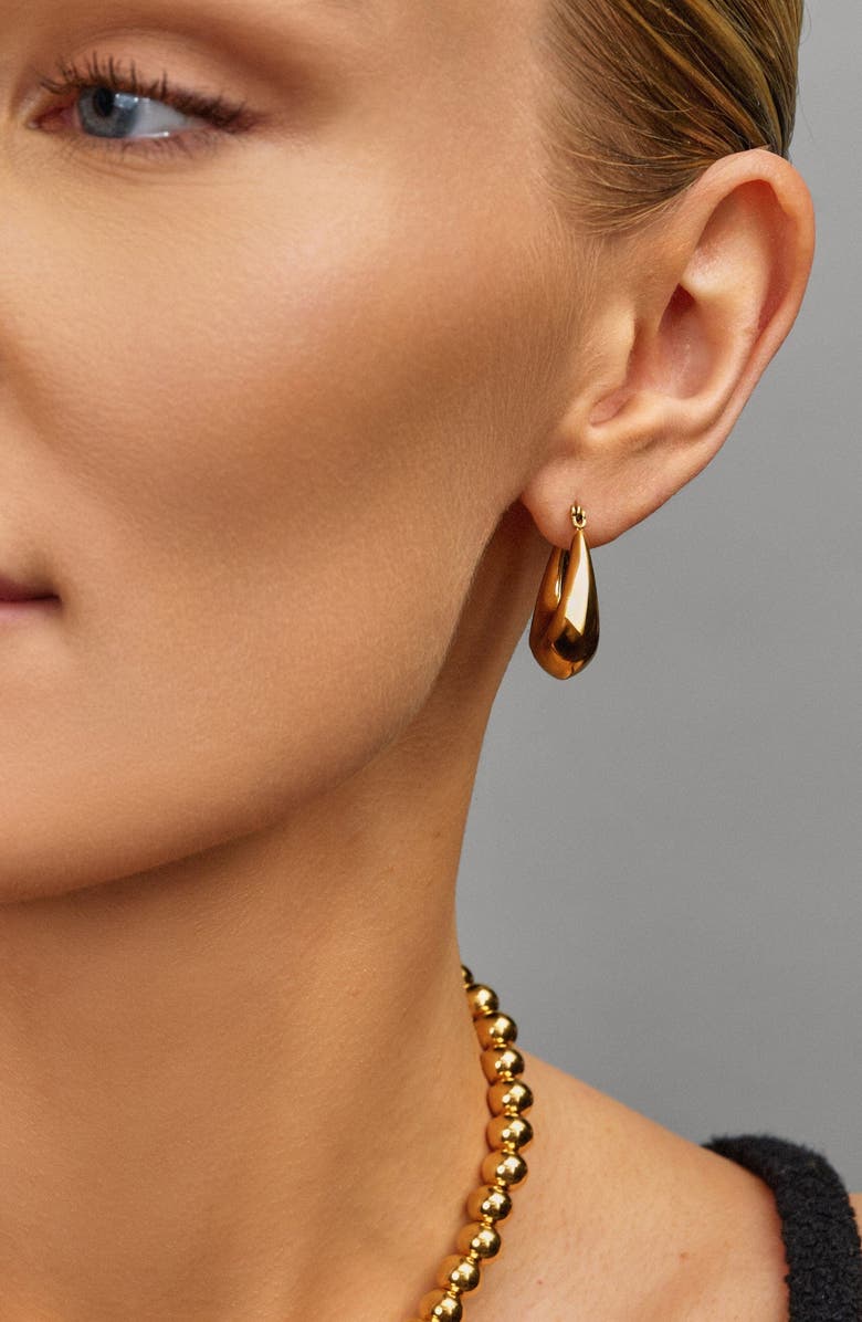 Nialaya Clasp Hoop Earrings, Alternate, color, Gold