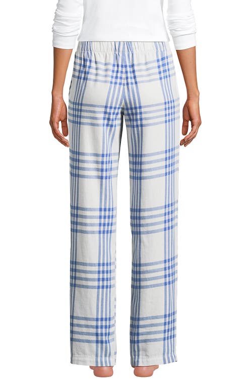 Lands' End Print Flannel Pajama Pants In Blue