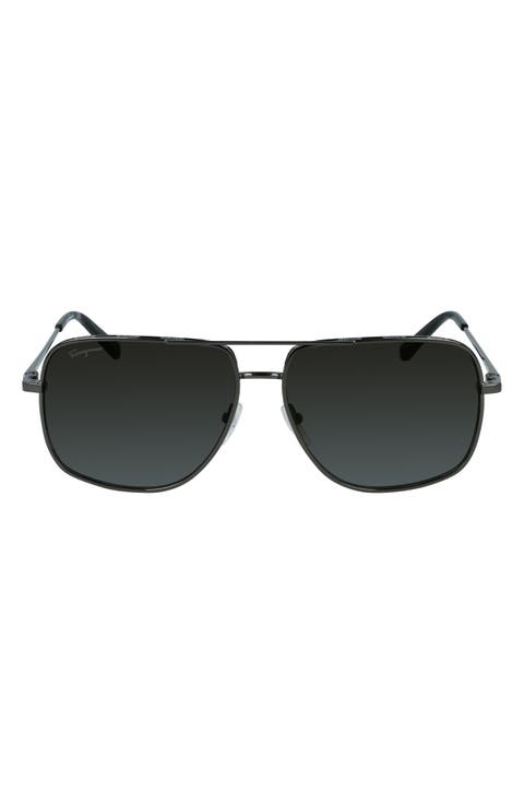 60mm Gancini Aviator Sunglasses