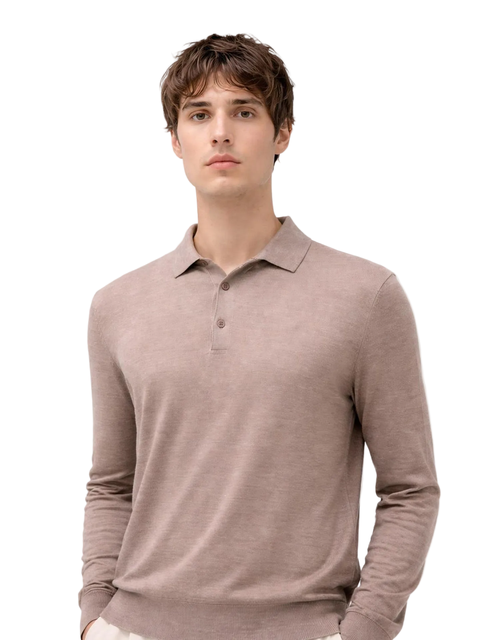 Men Classic Polo Shirt with Long Sleeve