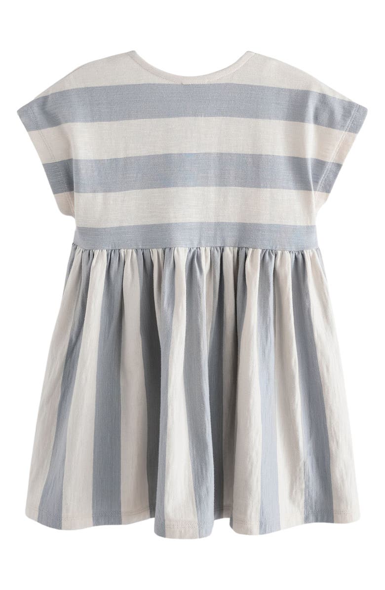 NEXT Kids' Stripe 3D Flower Cotton Dress, Alternate, color, 