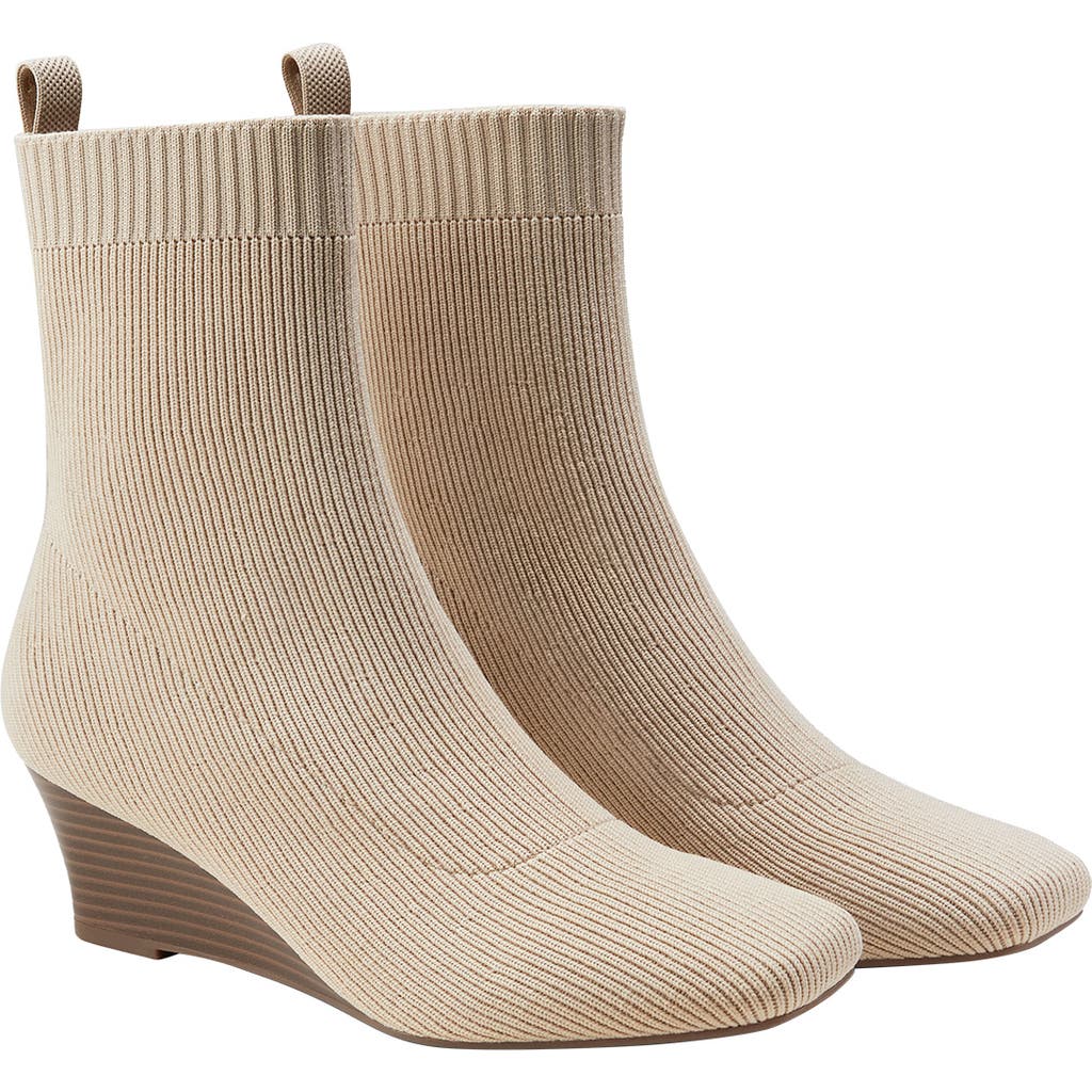 Vivaia Margot Wedge Bootie Square-toe Water-repellent Boots In Neutral