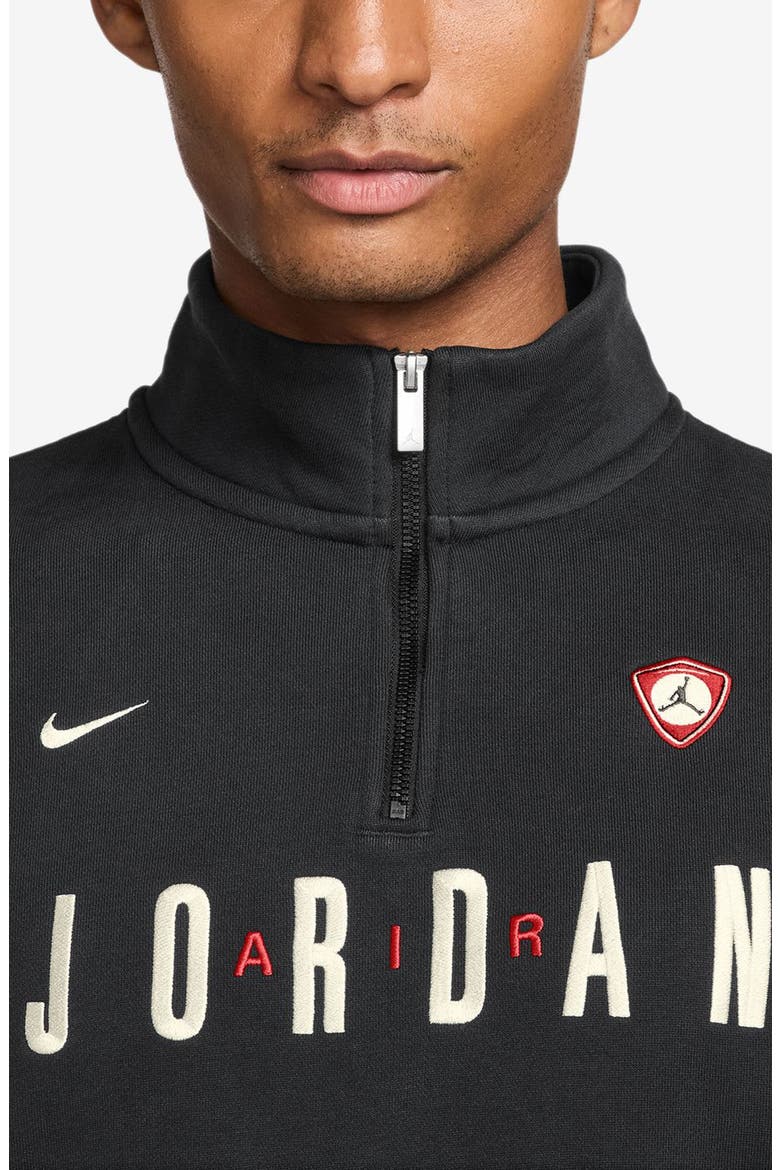 Flight Oversize Fleece Quarter Zip Pullover, Alternate, color, BLACK/ SAIL