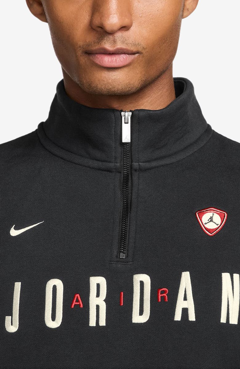 Jordan Flight Oversize Fleece Quarter Zip Pullover, Alternate, color, Black/ Sail