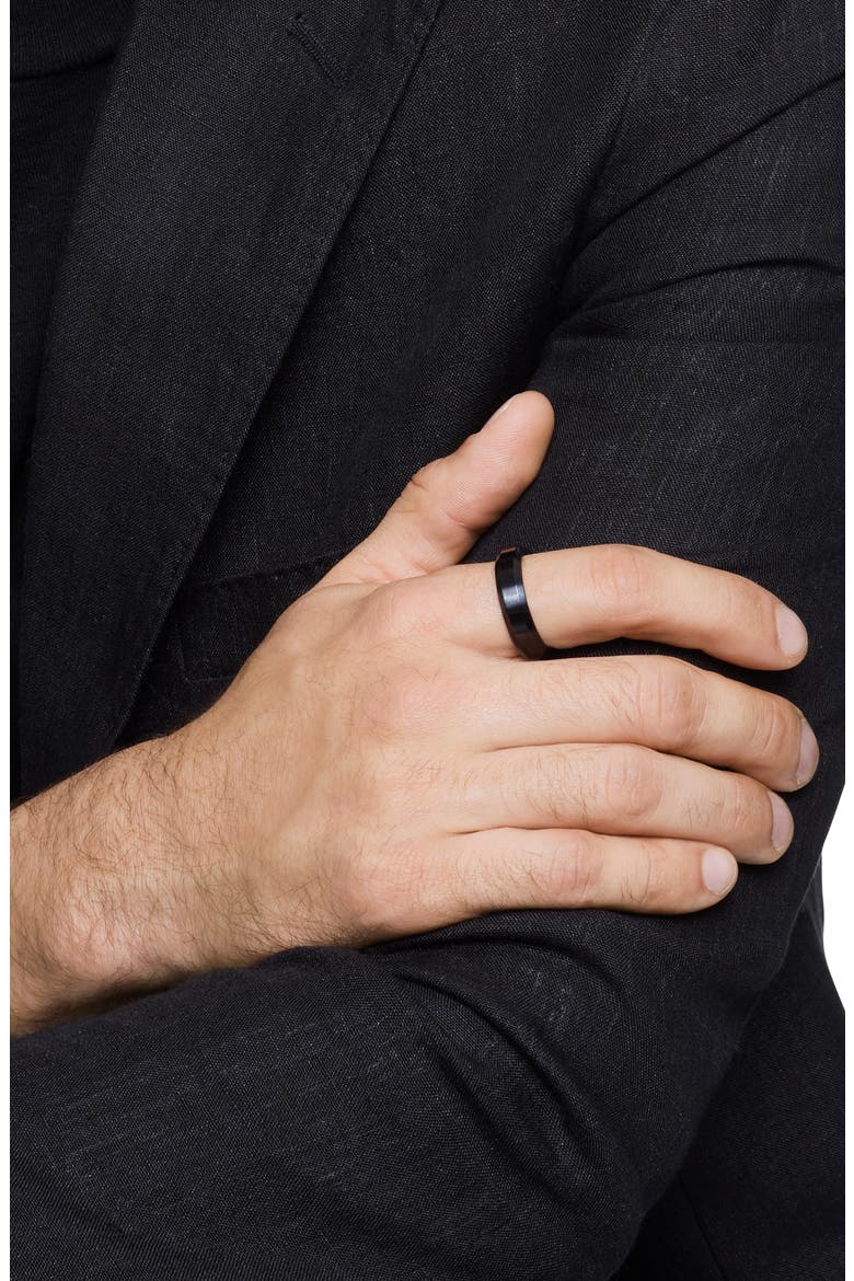 Beveled Band Ring, 6mm, Alternate, color, BLACK TITANIUM