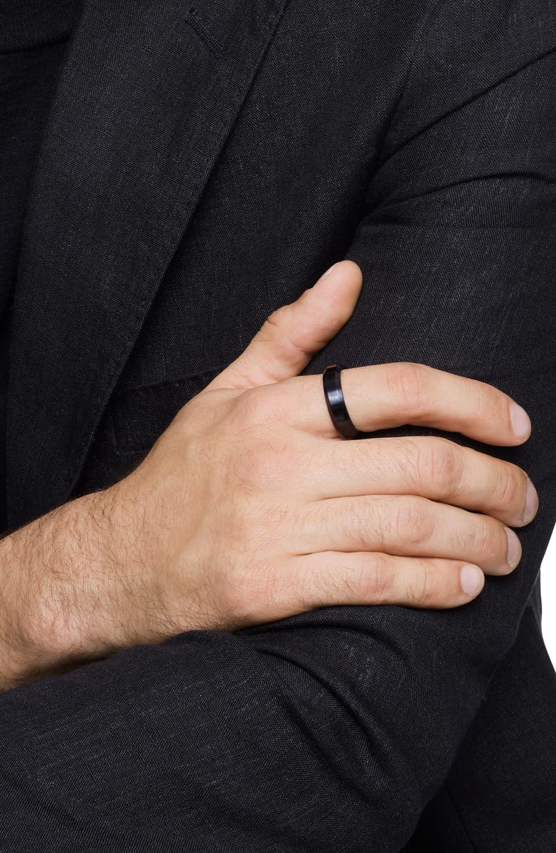 David Yurman Beveled Band Ring, 6mm, Alternate, color, Black Titanium