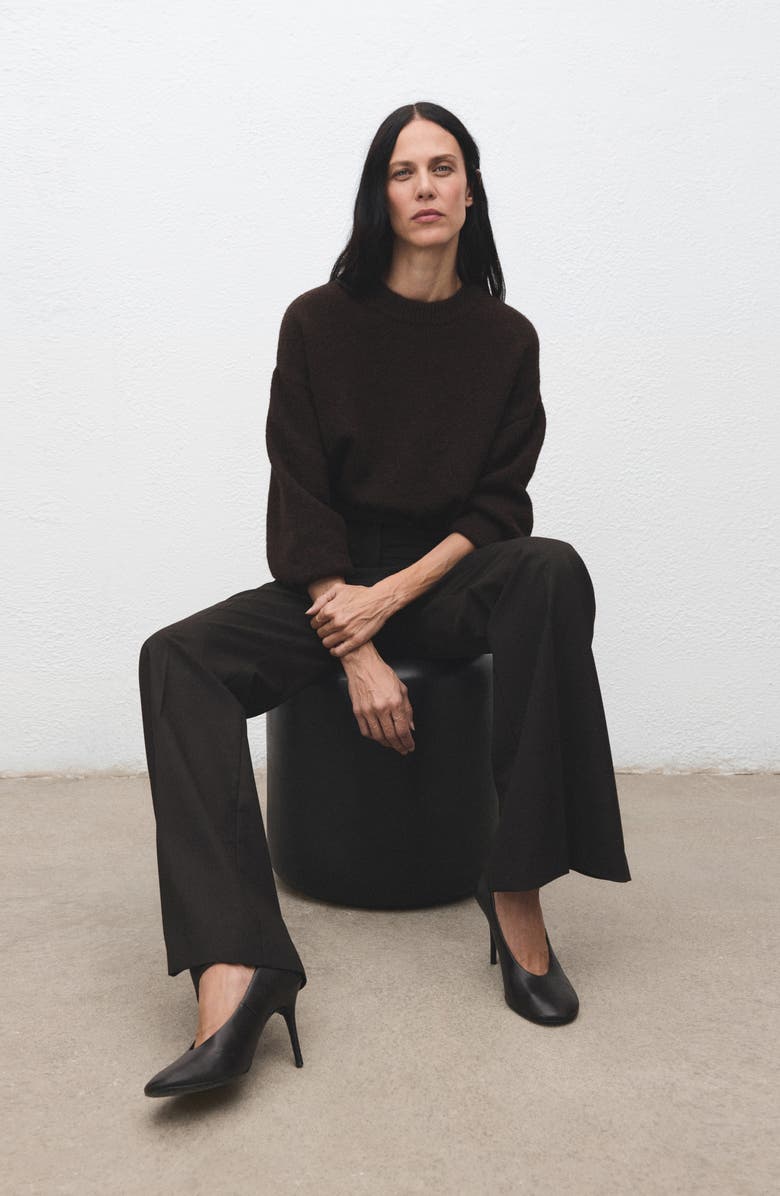 MANGO Flare Pants, Alternate, color, Brown