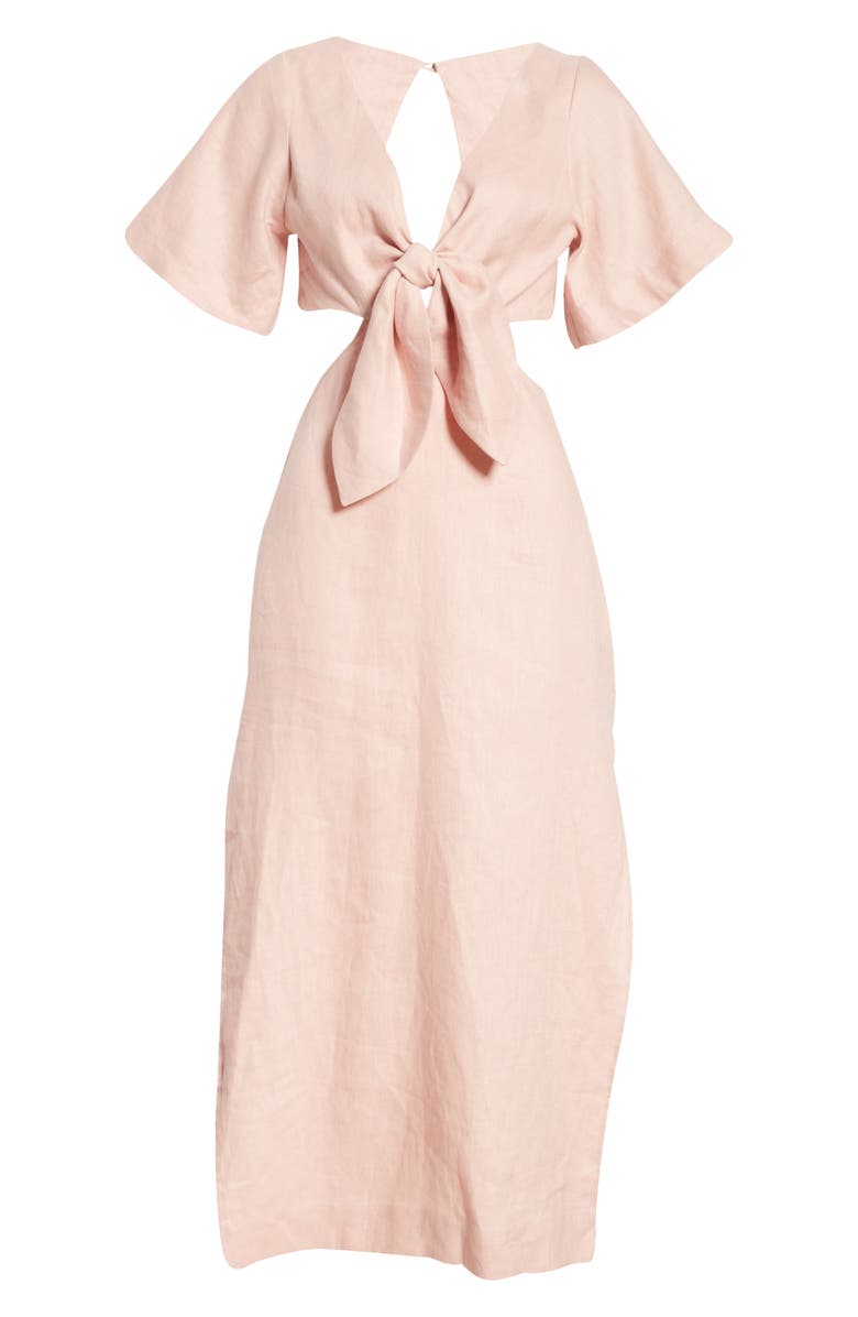 Cult Gaia Maya Open Back Linen Dress, Alternate, color, 