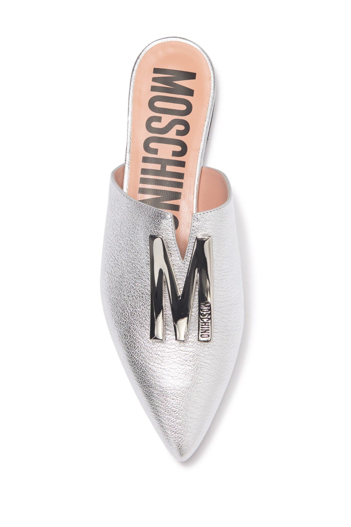 Moschino Metallic Leather Mule, Alternate, color, 