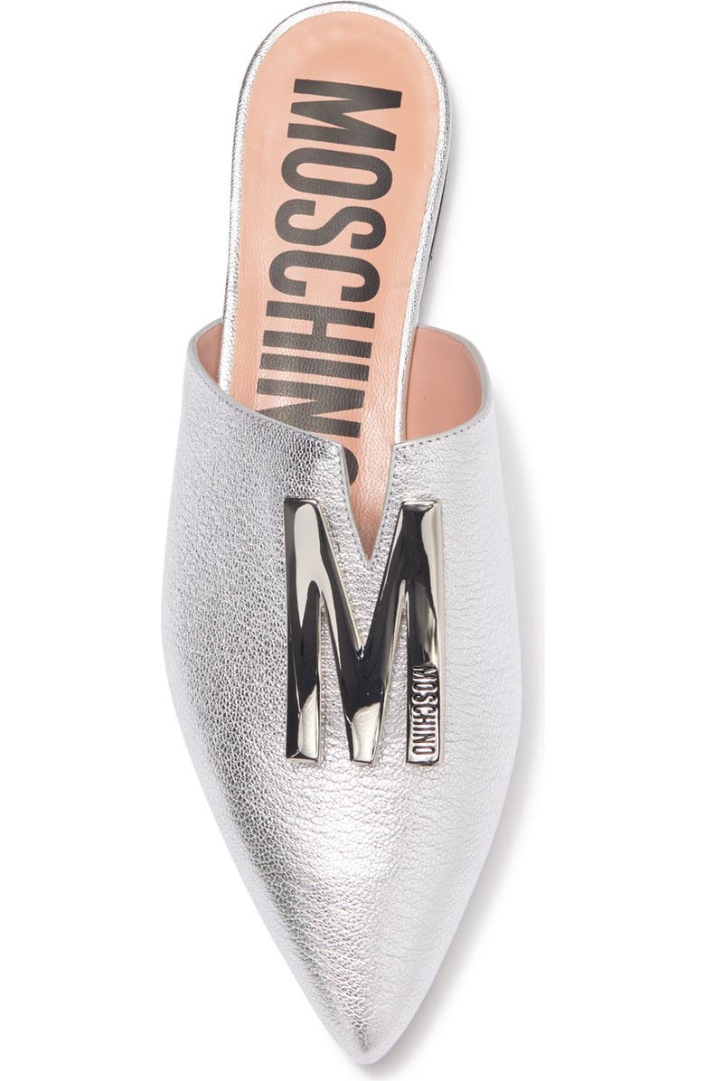 Moschino Metallic Leather Mule, Alternate, color,