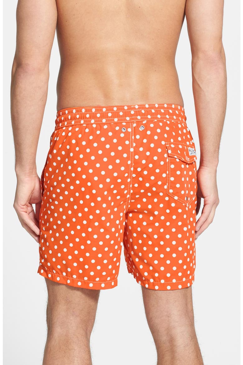 Quick Dry Swim Trunks, Alternate, color, ORANGE POLKA DOTS