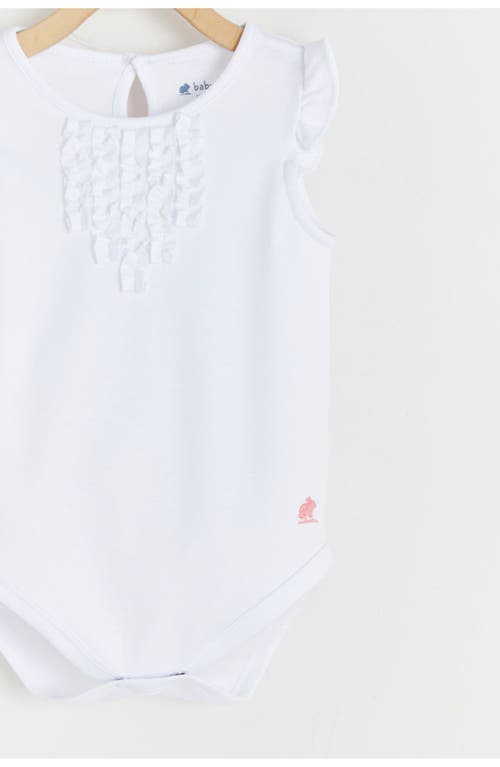 Babycottons Essentials Flutter Short Sleeve Bodysuit In White