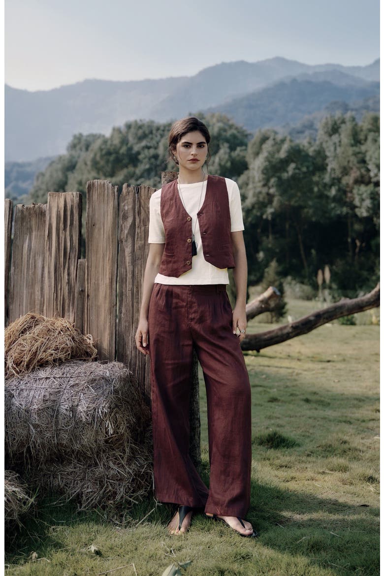 Hemp High Rise Pants, Alternate, color, espresso