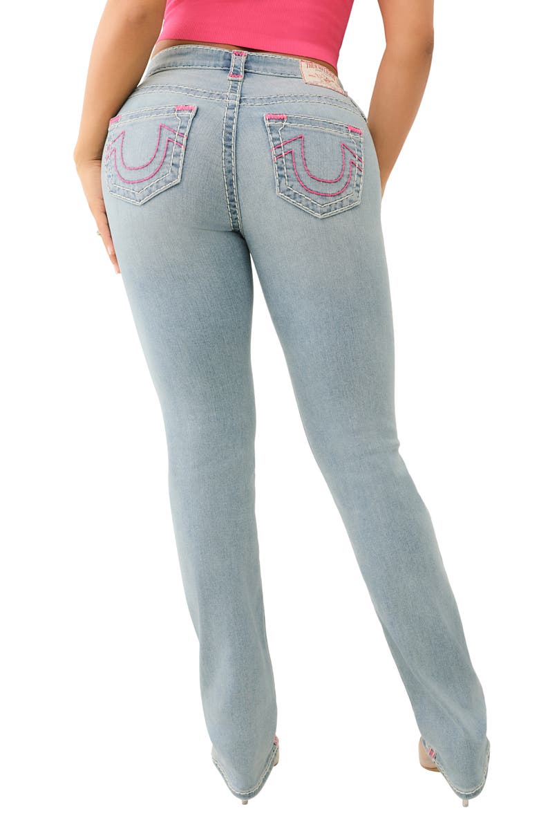 True Religion Billie Mid Rise Straight Leg Jeans, Alternate, color, Peak Spot