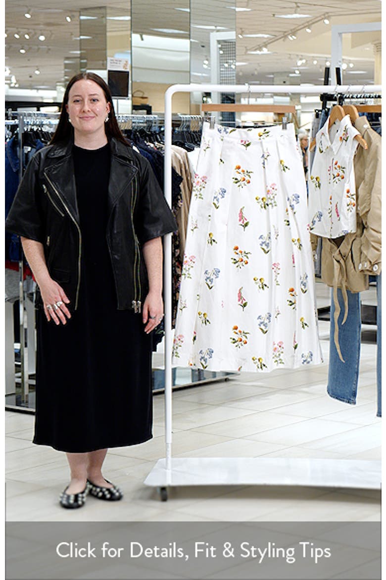 Rihana Pleated Floral Cotton Midi Skirt video