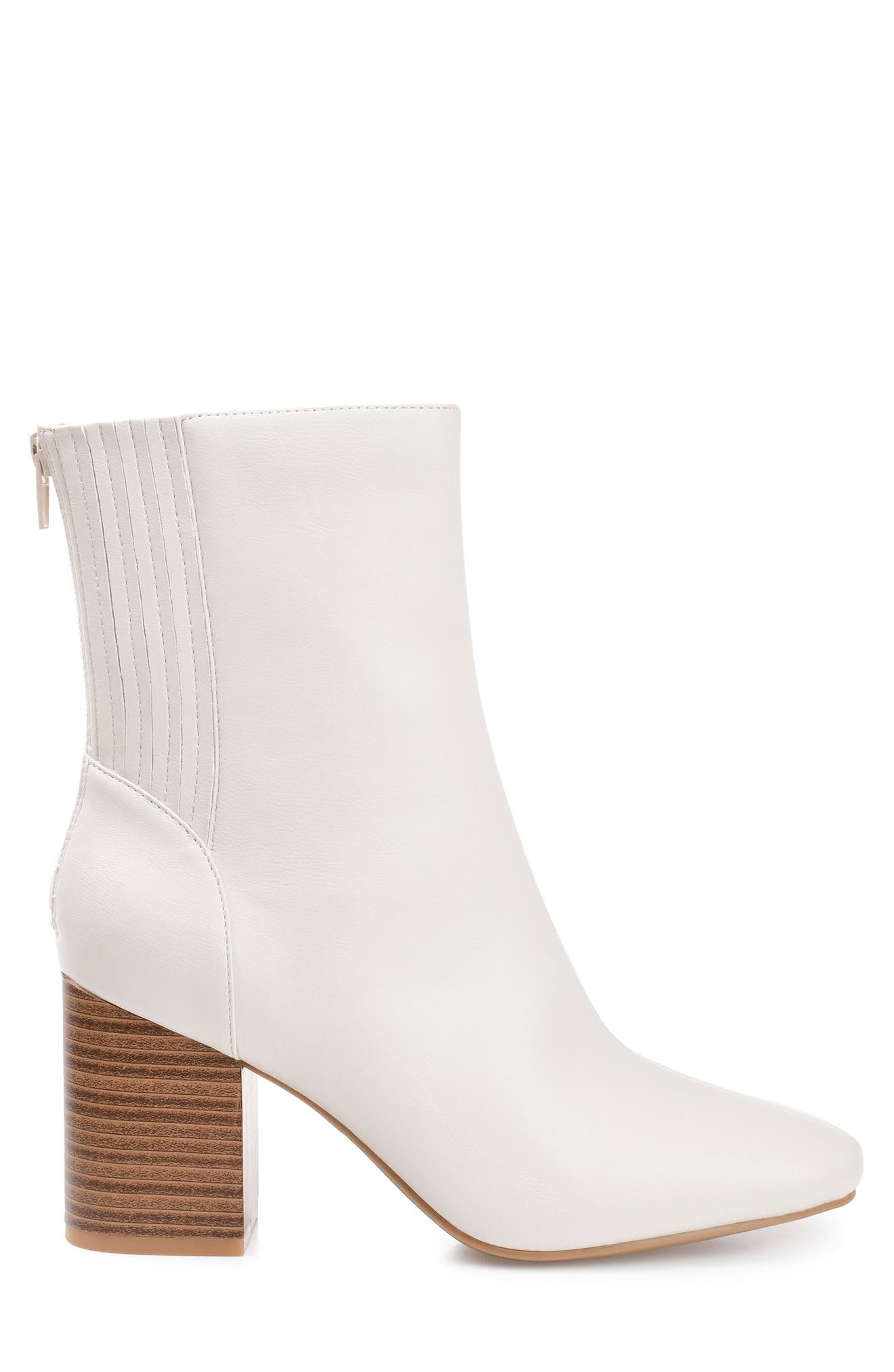 Journee Collection Maize Vegan Leather Bootie, Alternate, color, Bone