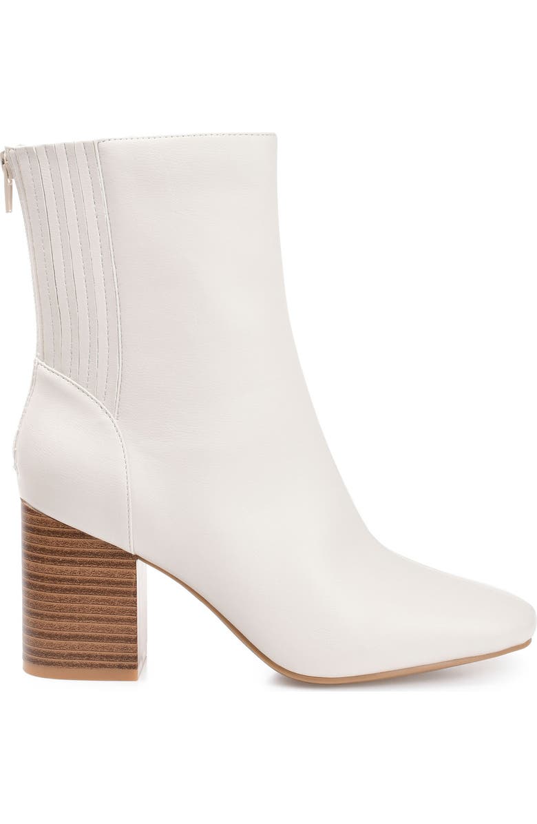 Journee Collection Maize Vegan Leather Bootie, Alternate, color, Bone