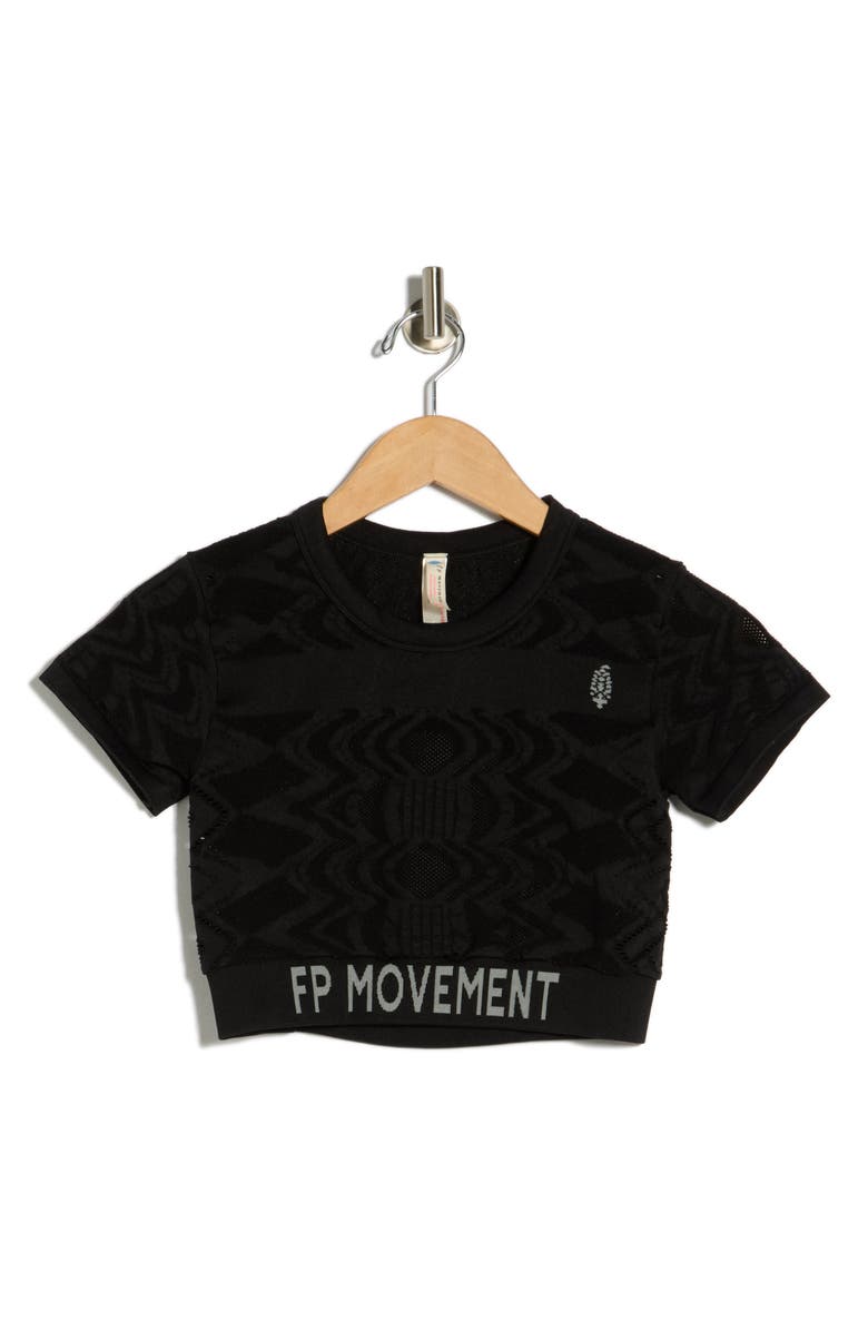 Free People Run The Distance Workout Top, Alternate, color, Black