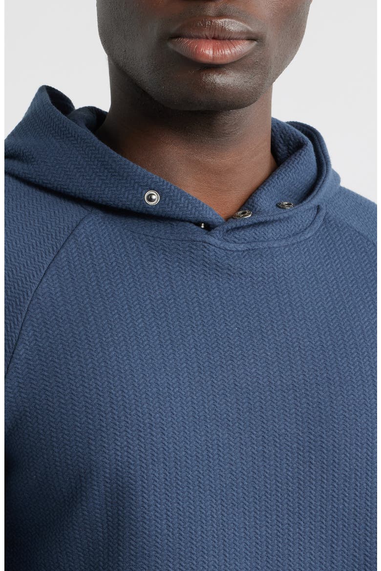Luke Hooded Cotton Blend Performance Pullover, Alternate, color, NAVY