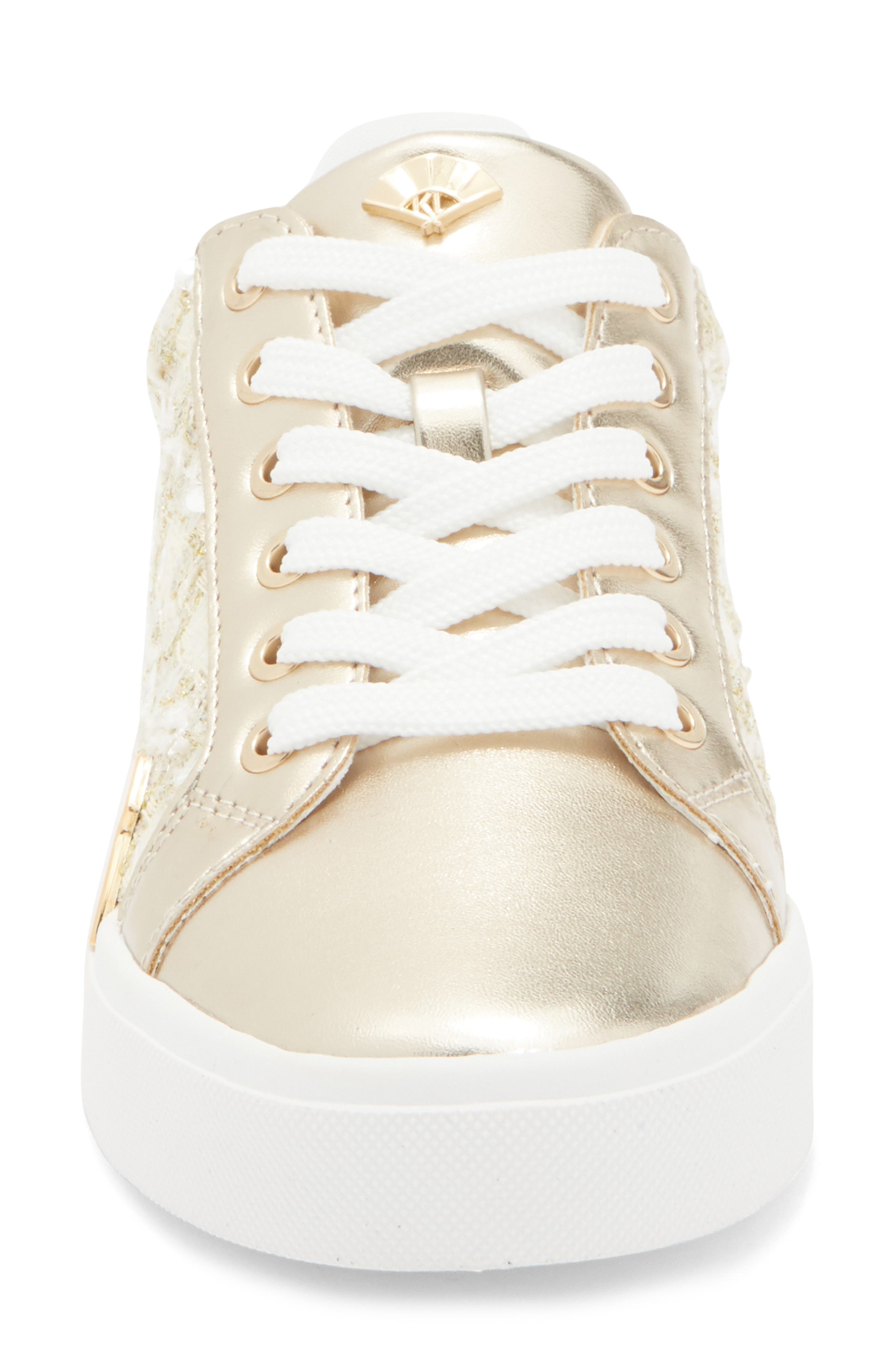 KARL LAGERFELD PARIS Marquise Lace-Up Sneaker, Alternate, color, Cream/ Gold