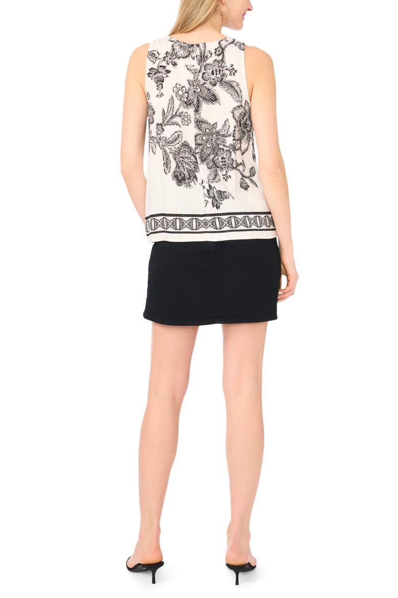 Sleeveless Print Top, Alternate, color, NEW IVORY BLACK TOILE