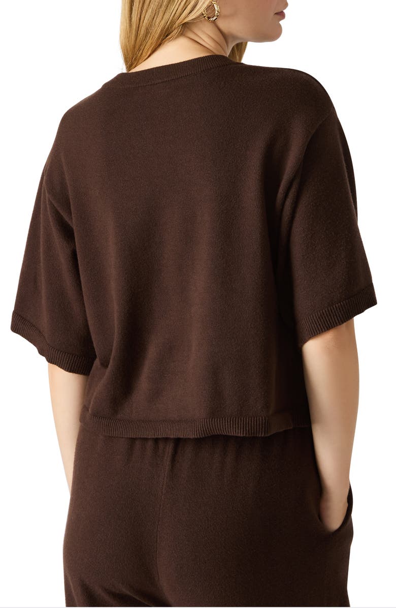 Steve Madden Kori Elbow Sleeve Crewneck Sweater, Alternate, color, Dark Espresso