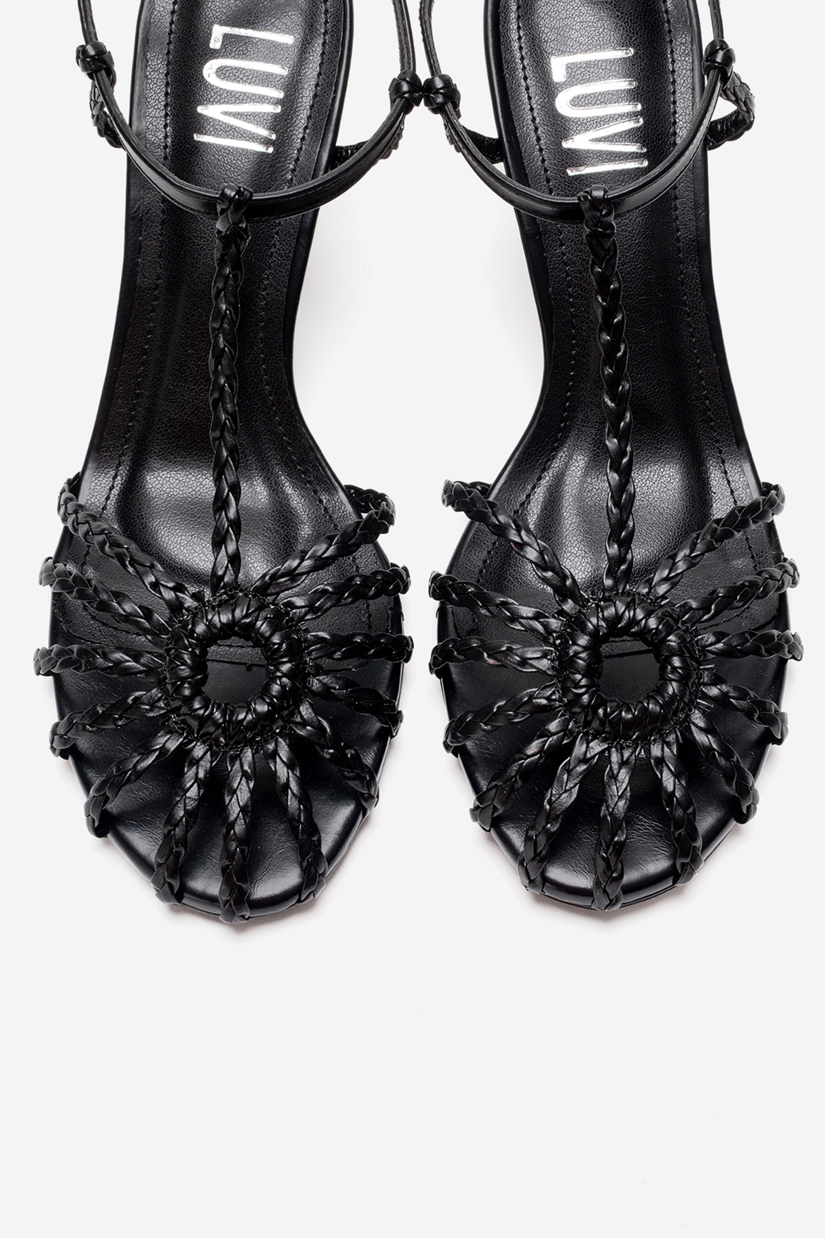 Prologue Shoes Gerald Woven Strap Stiletto Pump, Alternate, color, Black