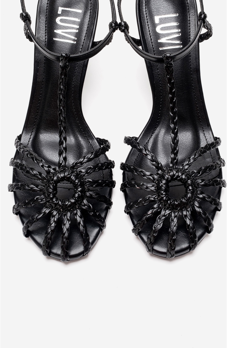 Prologue Shoes Gerald Woven Strap Stiletto Pump, Alternate, color, Black