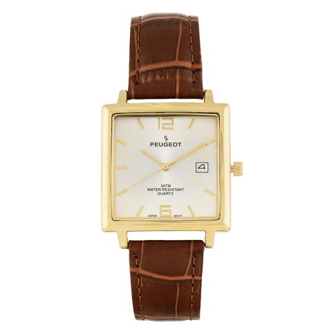 Modern Square Calendar Leather Watch - 35MM