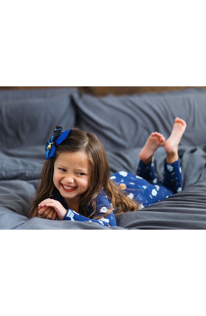 Bellabu Bear Kids' Ghosts Fitted Convertible Footie Pajamas, Alternate, color,