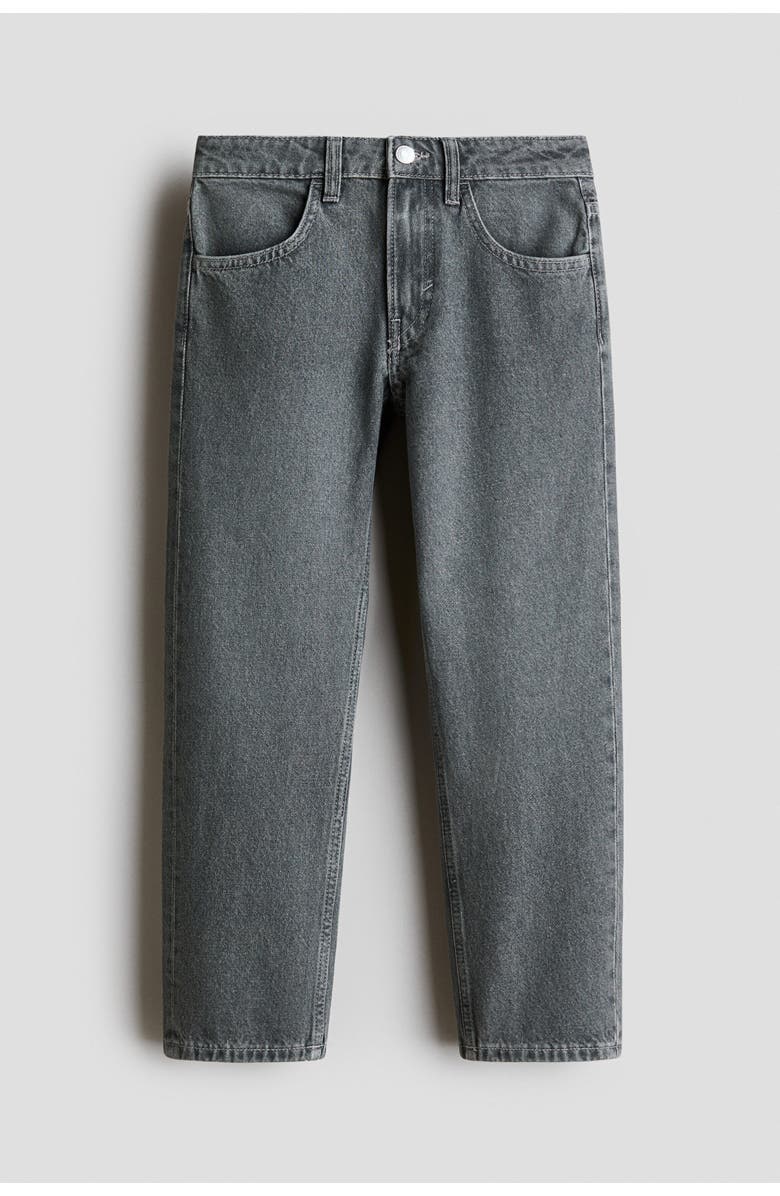H&M Relaxed Fit Straight Leg Jeans, Main, color, Denim Gray