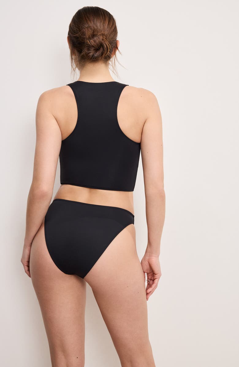 Good American Compression Zip-Up Support Top, Alternate, color, Black001