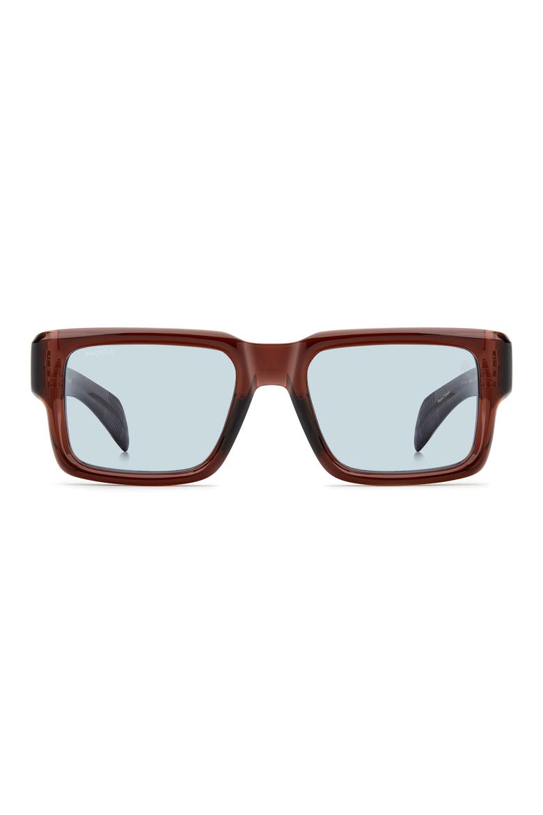 53mm Rectangular Sunglasses, Main, color, BROWN/ BLUE FT AR