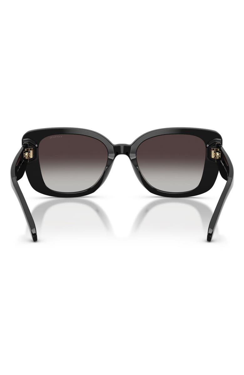 COACH 52mm Gradient Square Sunglasses, Alternate, color, Black / Grey Gradient
