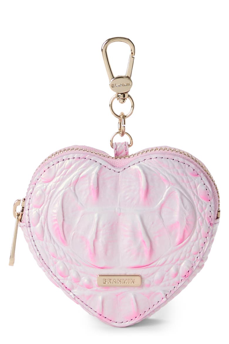 Heart Leather Pouch, Main, color, ROSE WATER