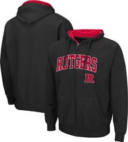 COLOSSEUM Men's Colosseum Black Rutgers Scarlet Knights Arch & Logo 3.0 Full-Zip Hoodie